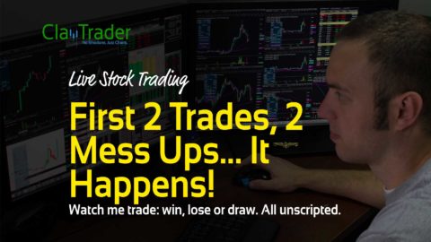 Live Stock Trading - First 2 Trades, 2 Mess Ups... It Happens!