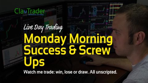 Live Day Trading - Monday Morning Success & Screw Ups